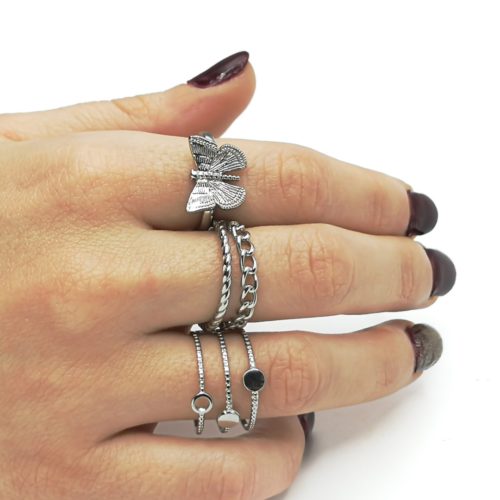 Anillo Ajustable de Acero Quirúrgico con Tres Bandas GINA