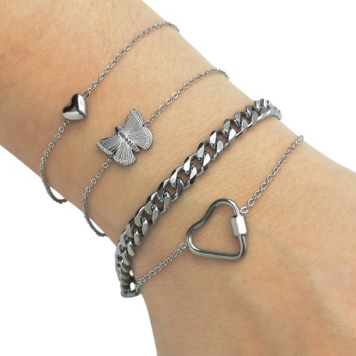 Pulsera Didiane de Acero Quirúrgico con Corazón