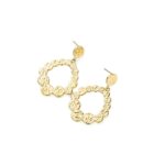 Pendientes para mujer de Aro Ovalado en Acero Dorado Adna