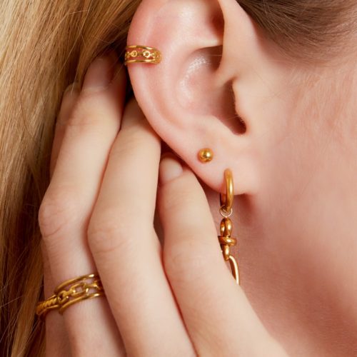Pendiente Ear Cuff Suelto Eda Acero Quirúrgico Dorado