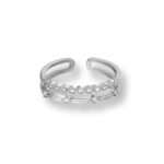 Anillo Doble Belma de Acero Quirúrgico con Circonitas