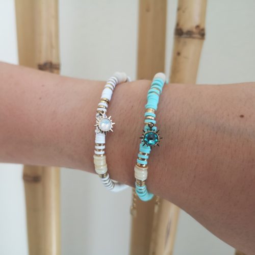 Pulsera Acero Quirurgico Dorado Enit de Piedras Naturales