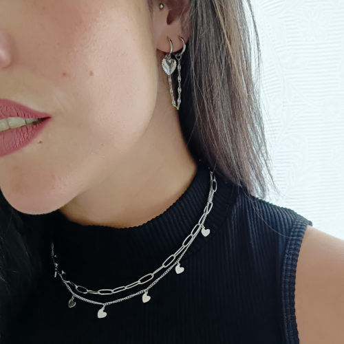 Collar de Acero Quirúrgico Natalia Corazones