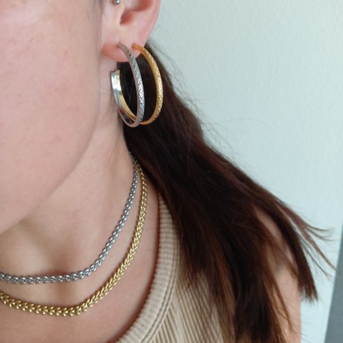 Collar de Acero Dorado Pequeñas Hojitas Lada