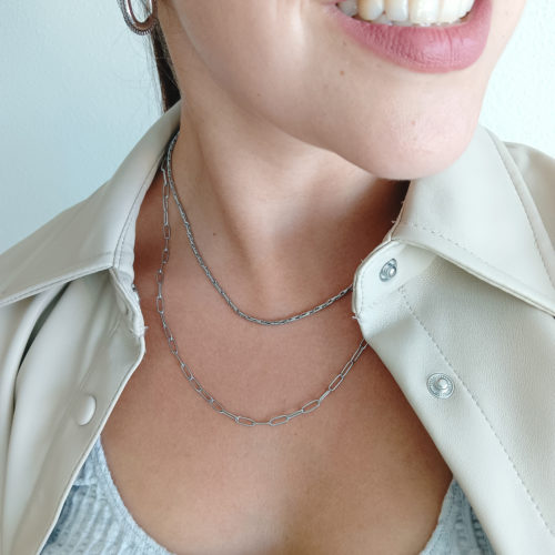 Collar de Acero Giovanna Doble Cadena
