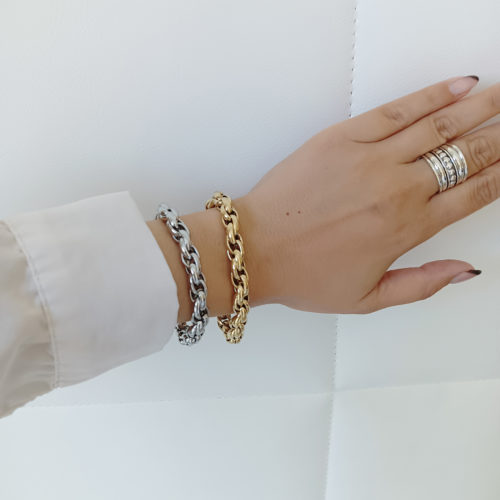 Pulsera de acero quirúrgico eslabones ovalados Carina