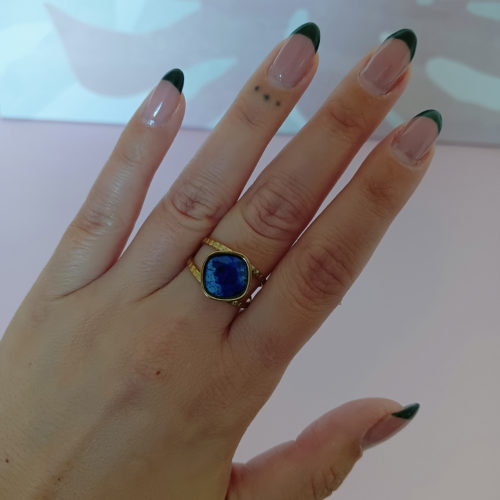 Anillo Ajustable para Mujer de Acero Dorado Zenda