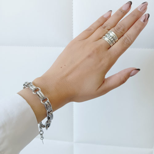 Pulsera Louise Eslabones Combinados de Acero Quirúrgico