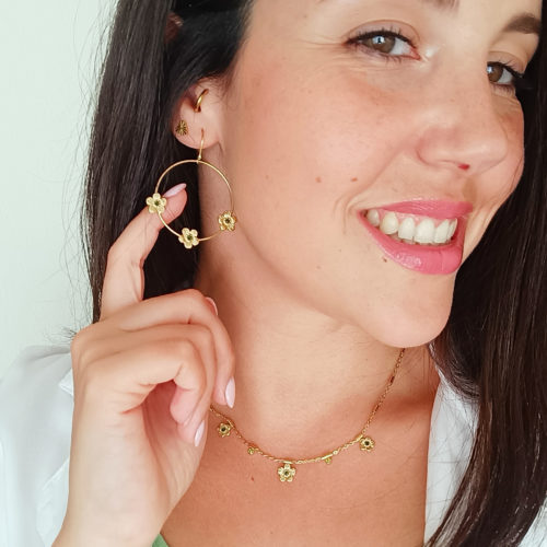 Pendientes FIBY en Acero Quirúrgico Dorado