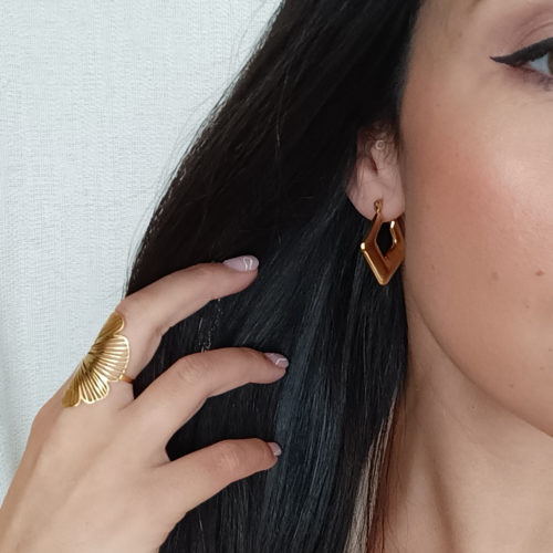 Pendientes para Mujer de Acero Quirúrgico Dorado Itzayana